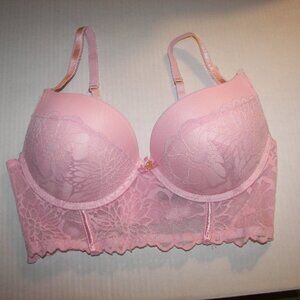 Daisy Fuentes pink lace push-up bra  36B excellent condition